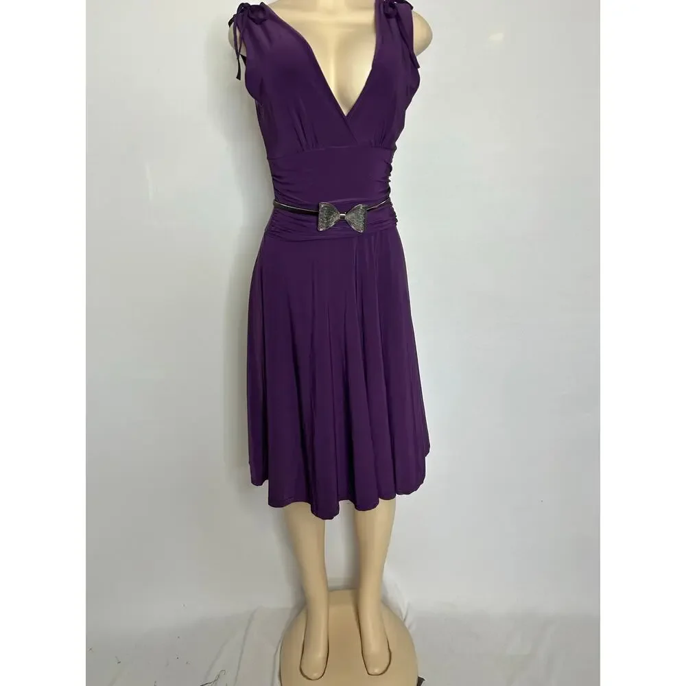 Silver Metal Bow Waist Belt Women’s 31” Stretchy Statement Dress Belt